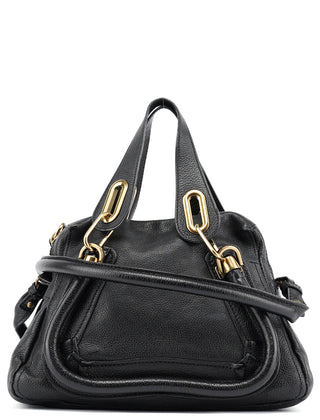 Chloé Black Leather Paraty 2-Way Shoulder Bag