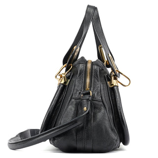 Chloé Black Leather Paraty 2-Way Shoulder Bag