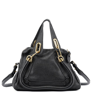 Chloé Black Leather Paraty 2-Way Shoulder Bag