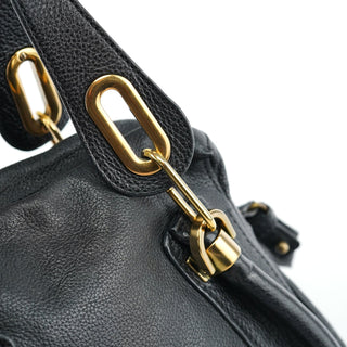 Chloé Black Leather Paraty 2-Way Shoulder Bag