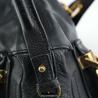 Chloé Black Leather Paraty 2-Way Shoulder Bag