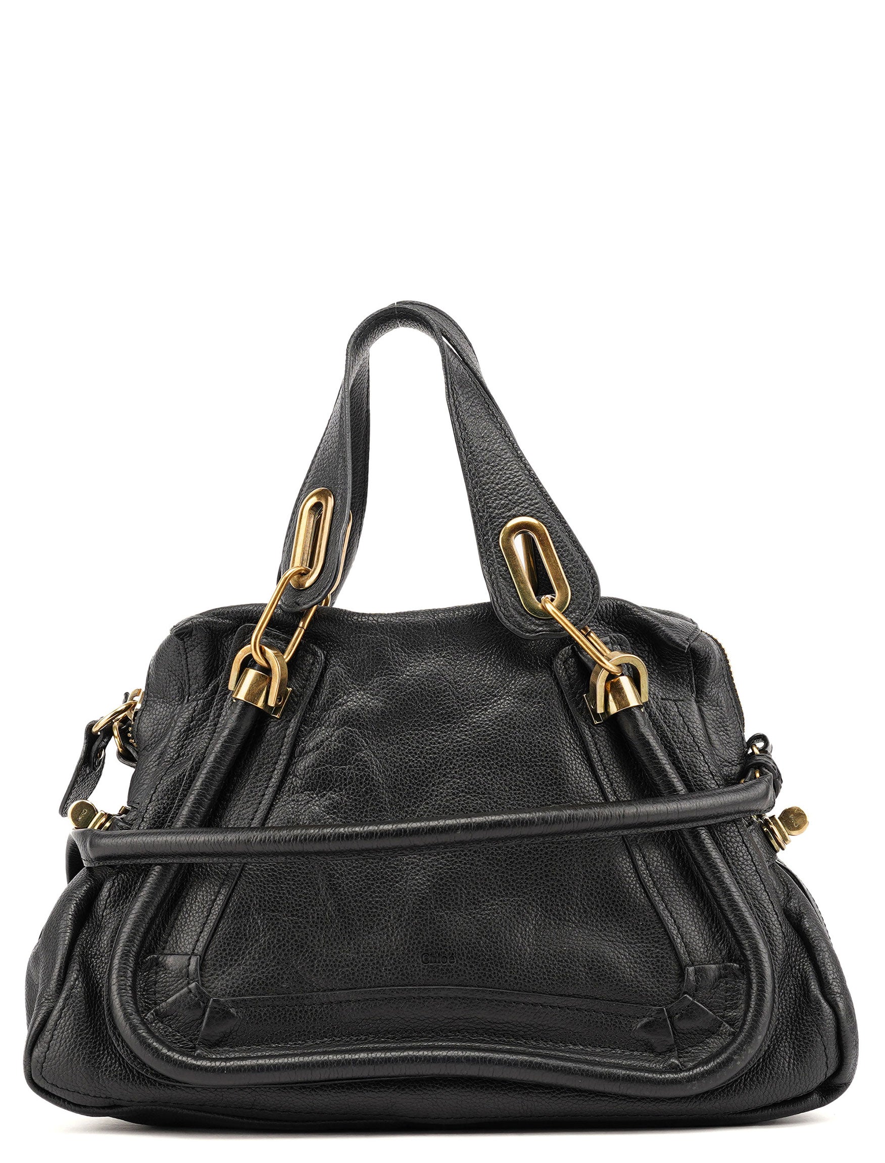 Chloé Black Leather Paraty 2-Way Shoulder Bag