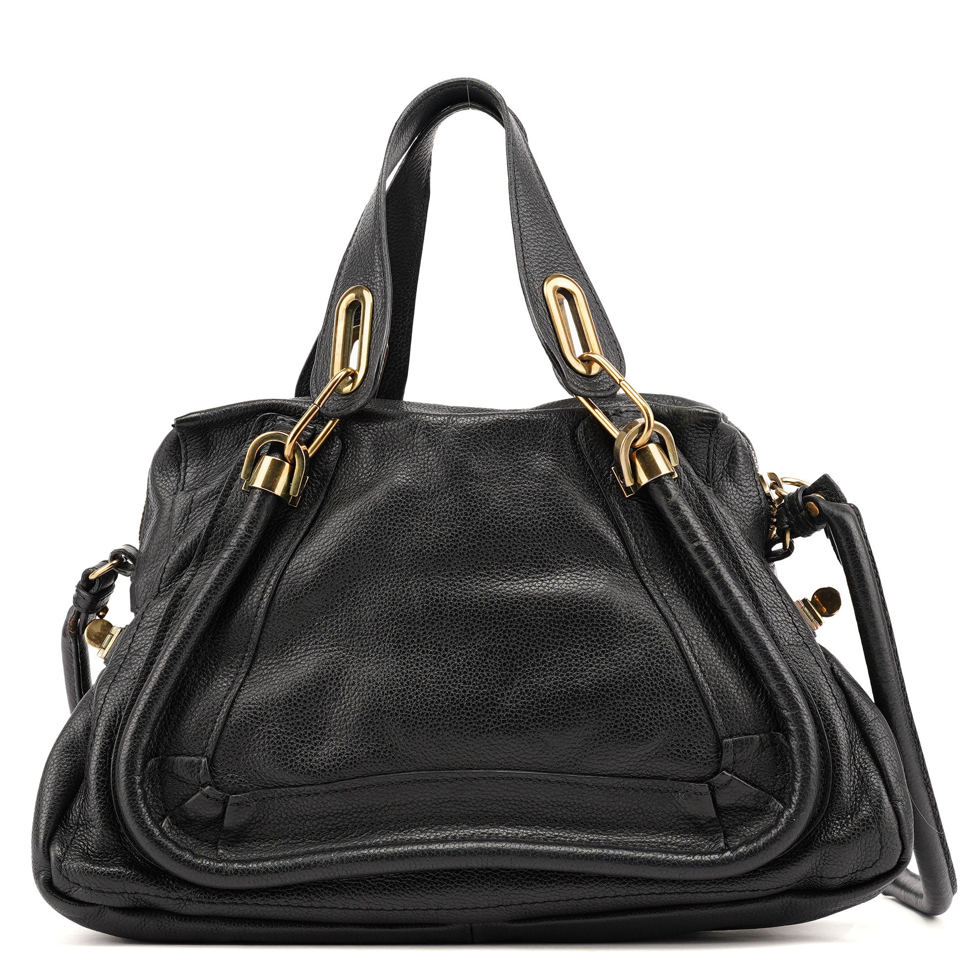 Chloé Black Leather Paraty 2-Way Shoulder Bag