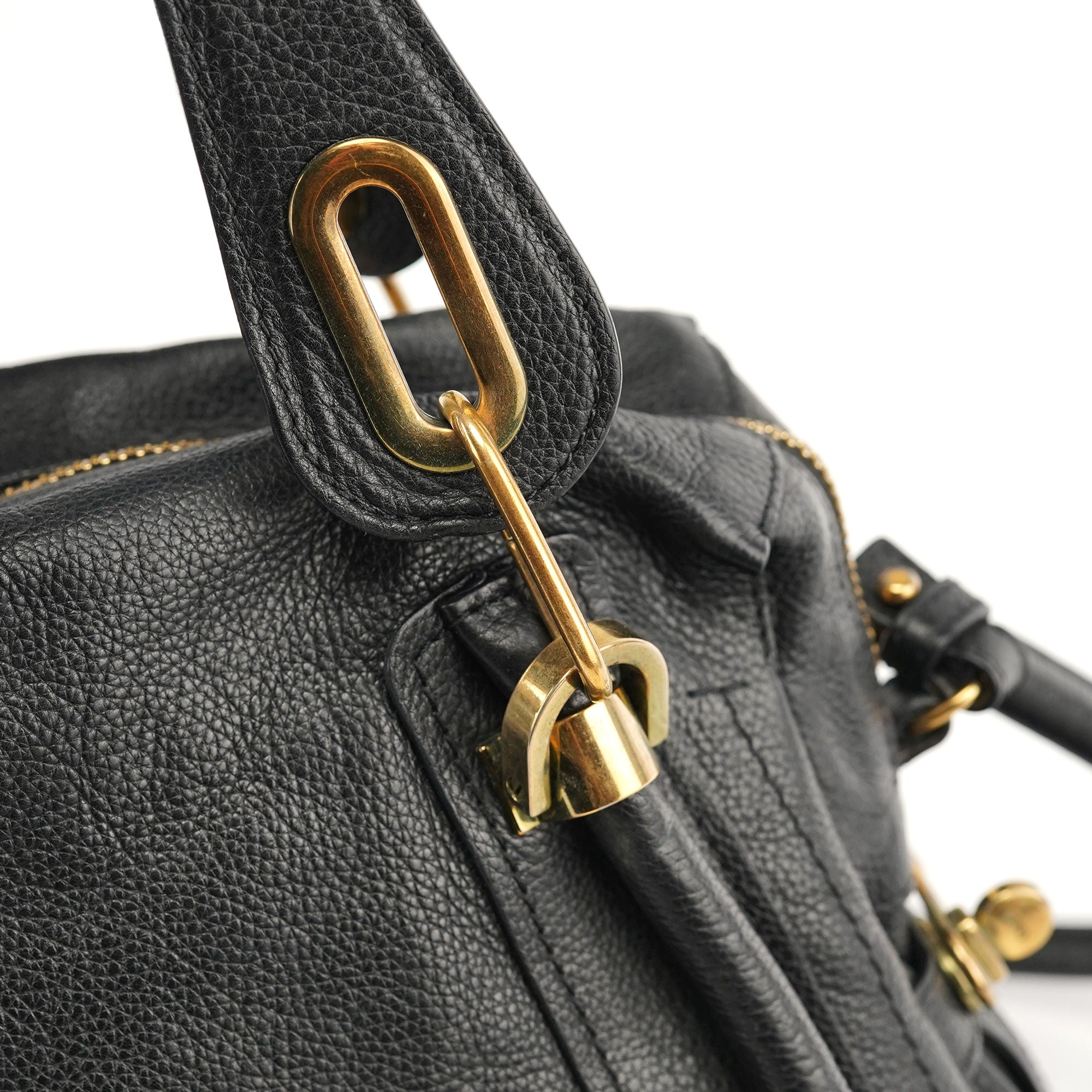 Chloé Black Leather Paraty 2-Way Shoulder Bag