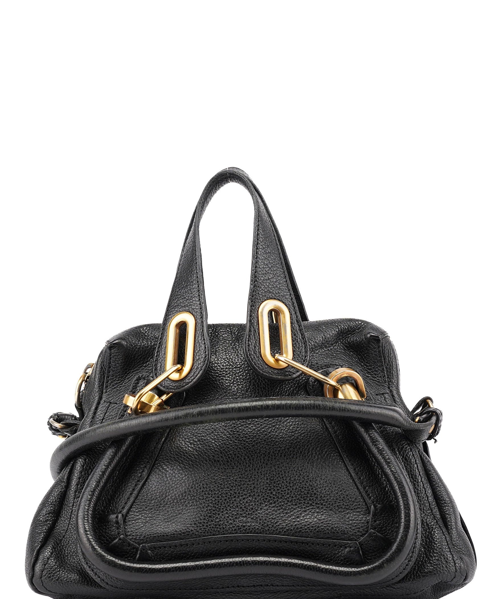 Chloé Black Leather Paraty 2-Way Shoulder Bag