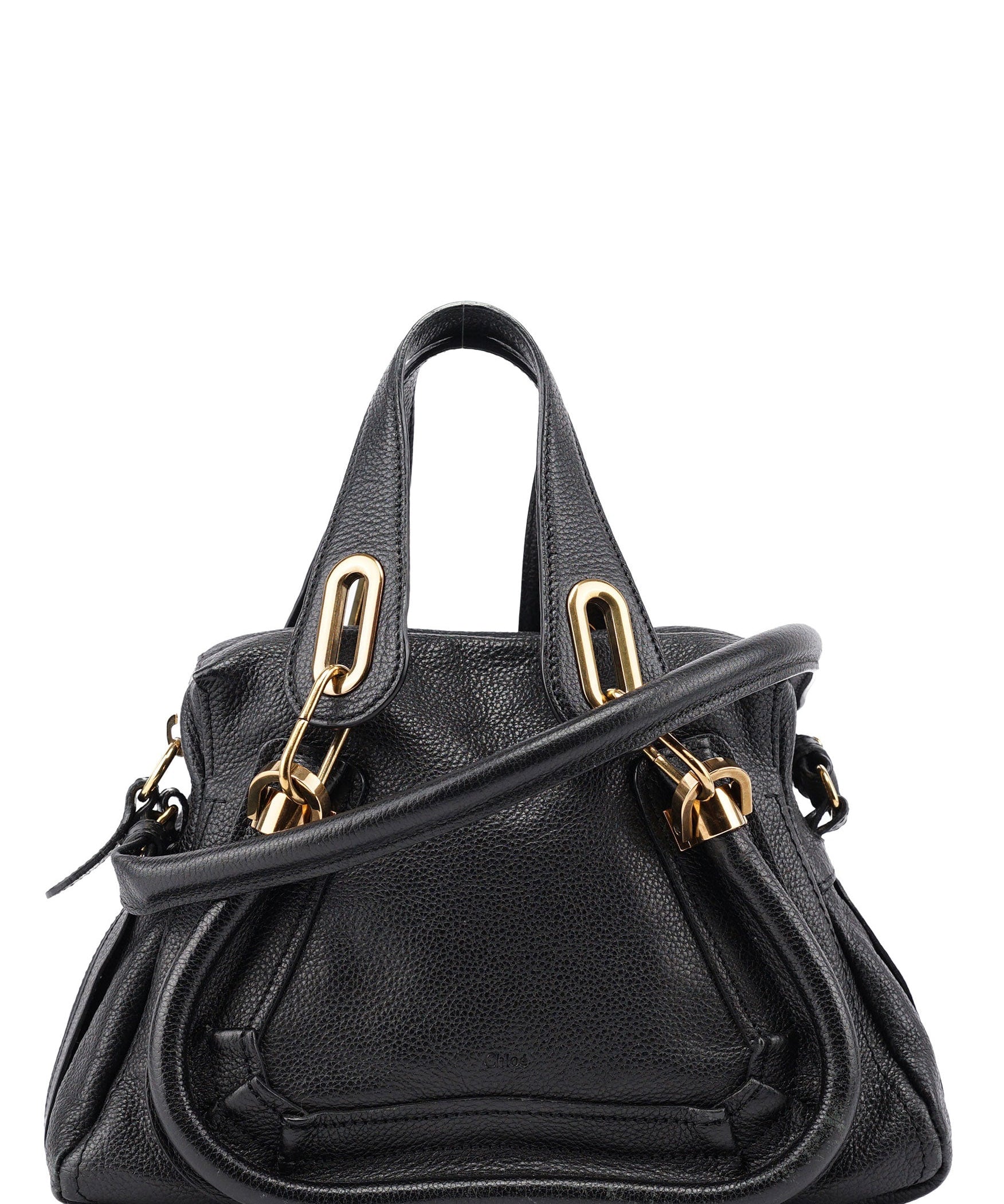 Chloé Black Leather Paraty 2-Way Shoulder Bag