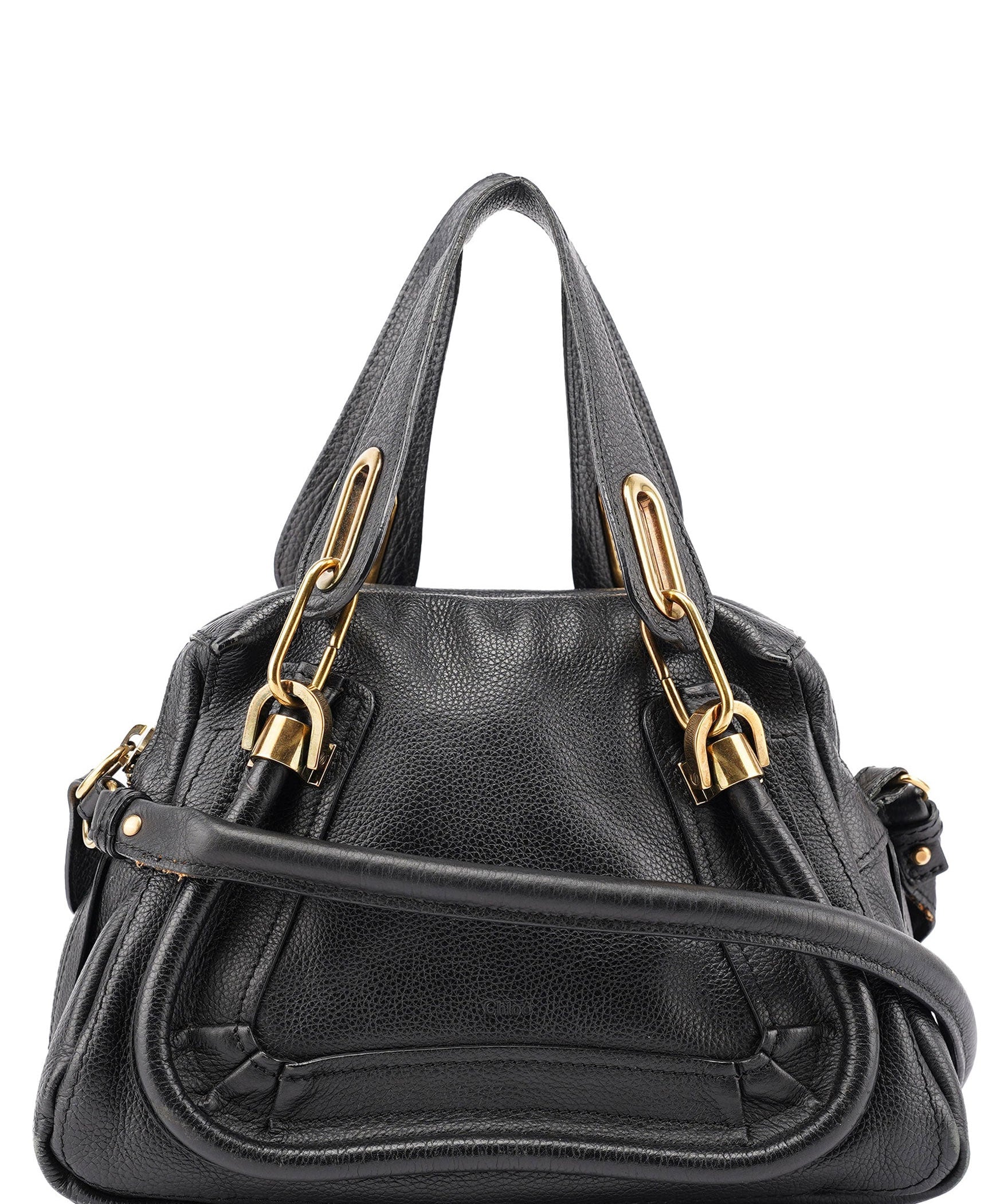 Chloé Black Leather Paraty 2-Way Shoulder Bag