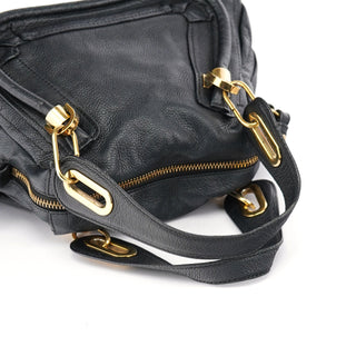 Chloé Black Leather Paraty 2-Way Shoulder Bag