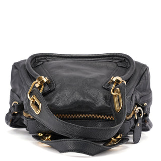 Chloé Black Leather Paraty 2-Way Shoulder Bag