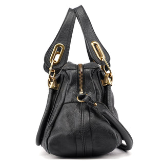 Chloé Black Leather Paraty 2-Way Shoulder Bag