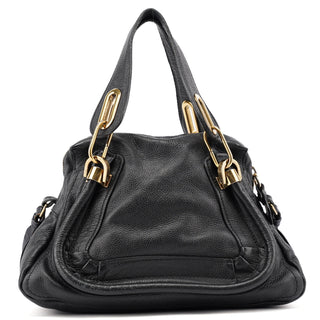 Chloé Black Leather Paraty 2-Way Shoulder Bag
