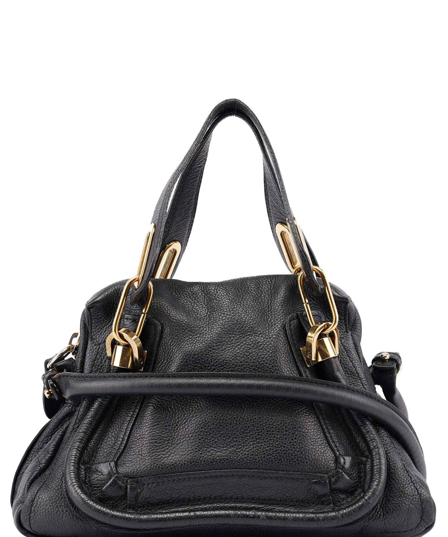 Chloé Black Leather Paraty 2-Way Shoulder Bag