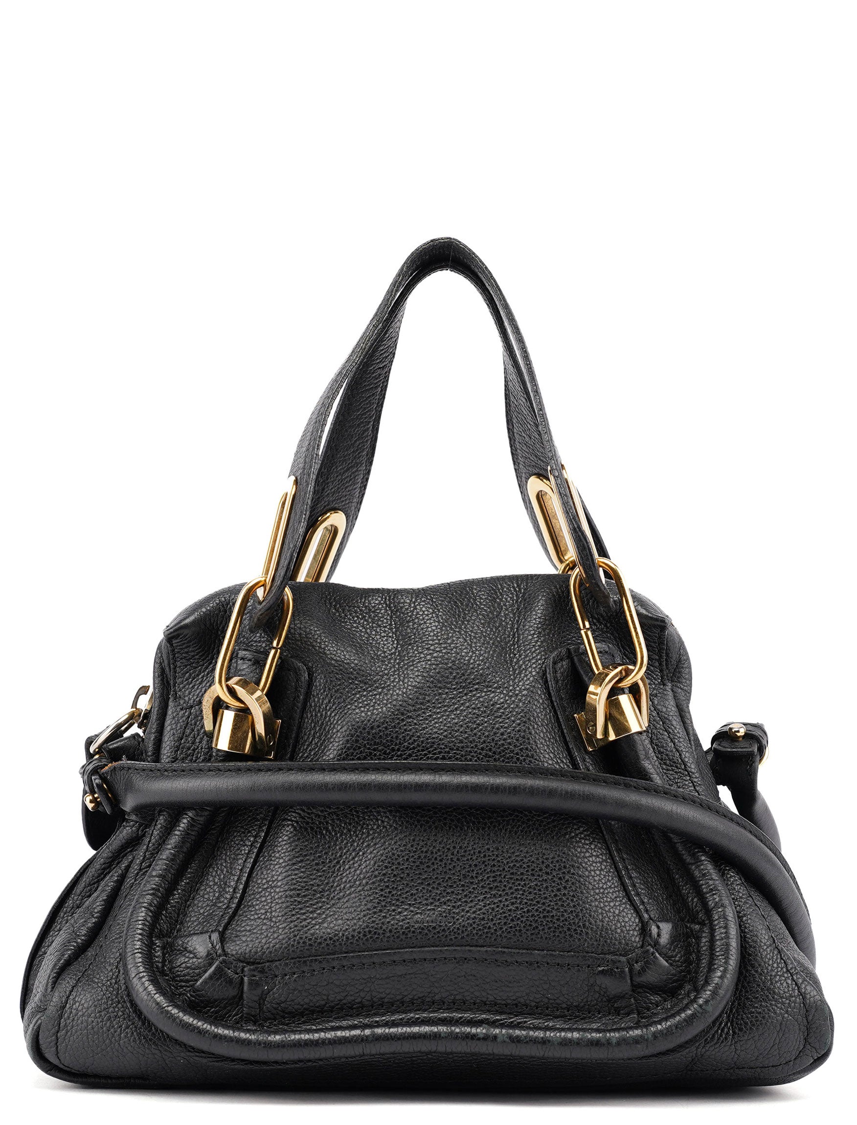 Chloé Black Leather Paraty 2-Way Shoulder Bag