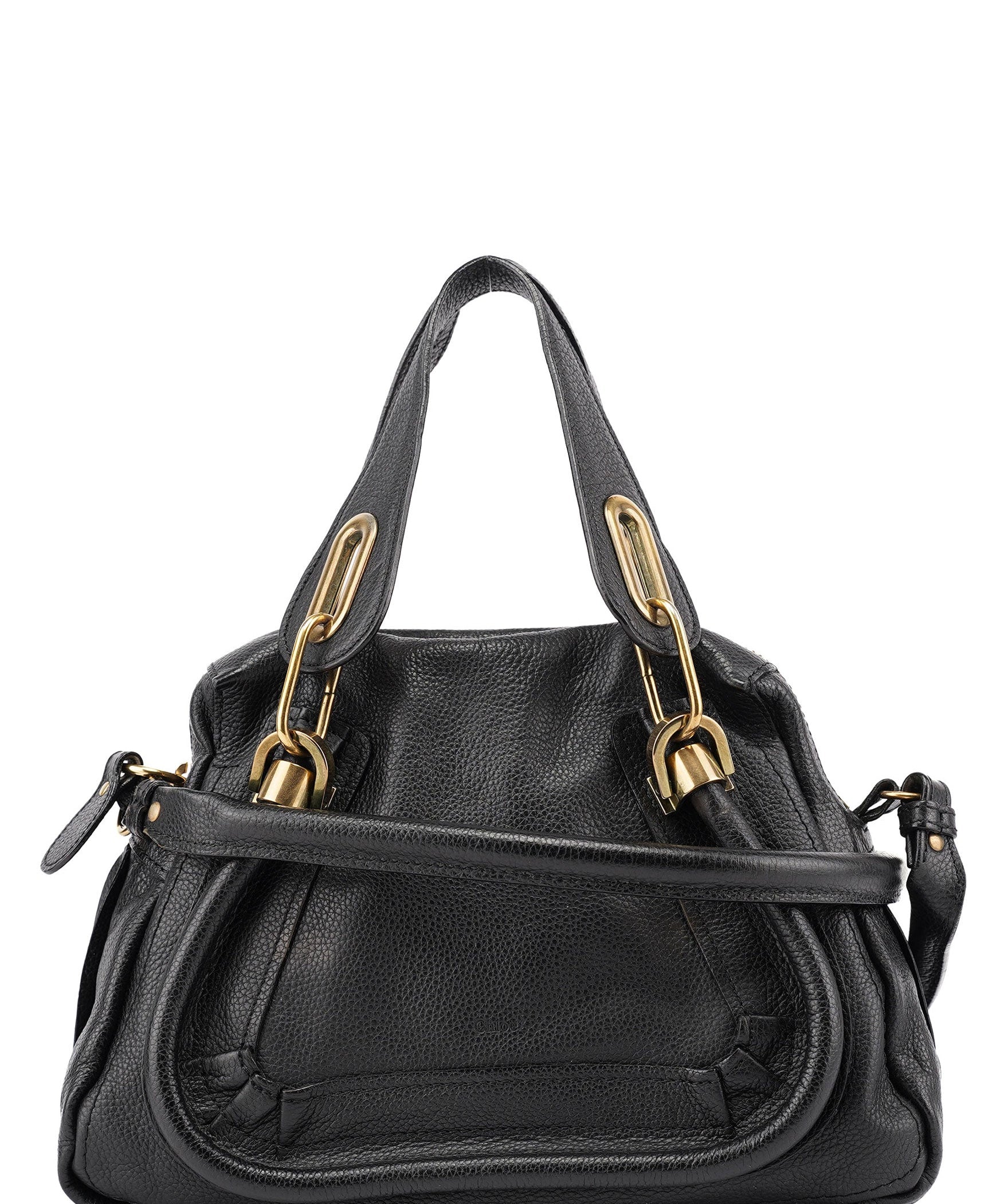Chloé Black Leather Paraty 2-Way Shoulder Bag
