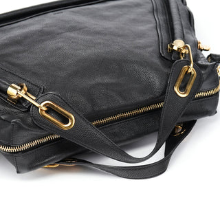 Chloé Black Leather Paraty 2-Way Shoulder Bag