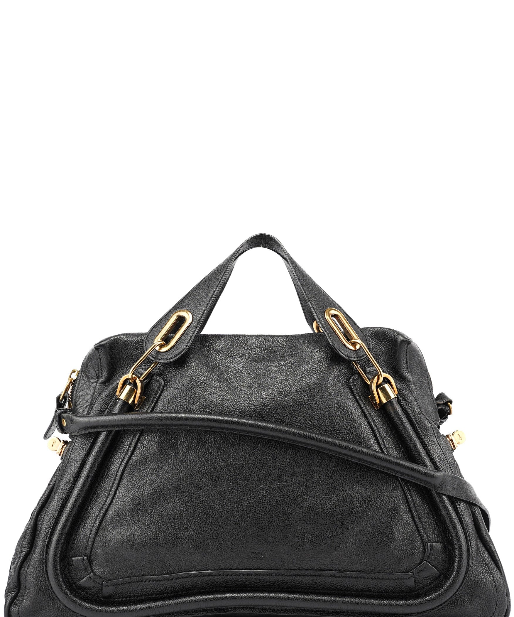 Chloé Black Leather Paraty 2-Way Shoulder Bag