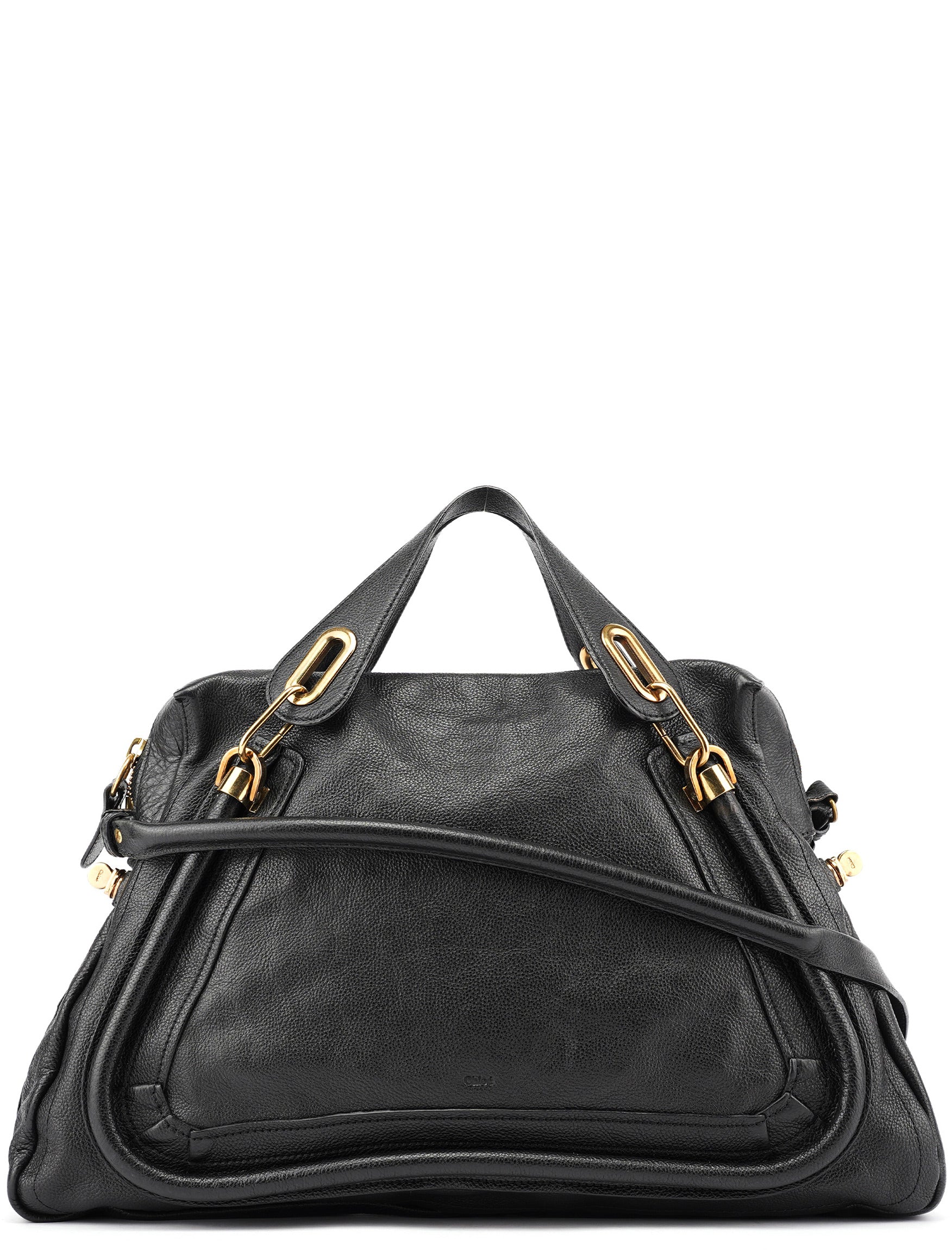Chloé Black Leather Paraty 2-Way Shoulder Bag