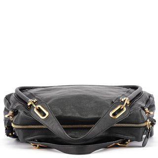 Chloé Black Leather Paraty 2-Way Shoulder Bag