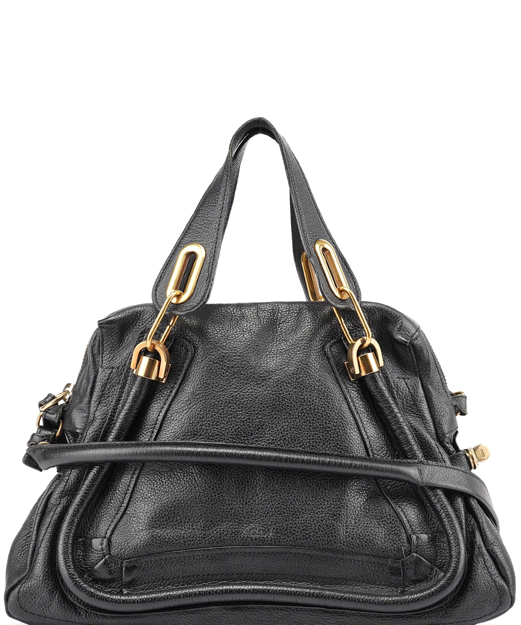 Chloé Black Leather Paraty 2-Way Shoulder Bag