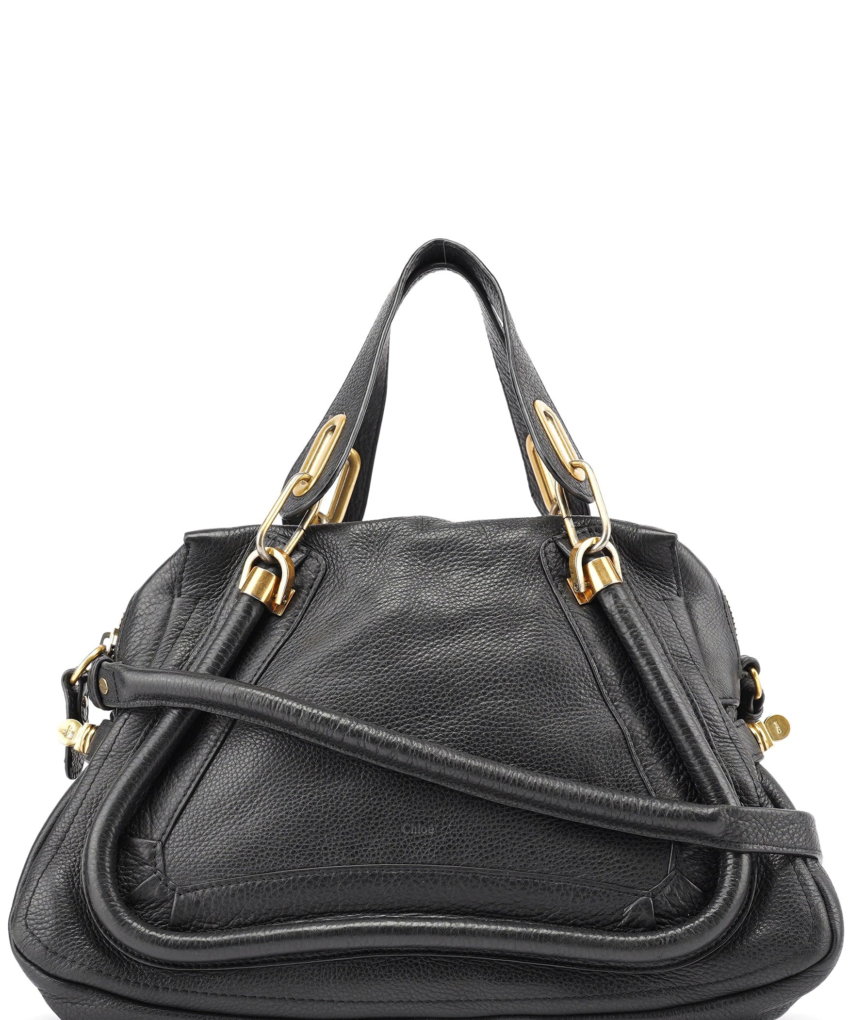 Chloé Black Leather Paraty 2-Way Shoulder Bag