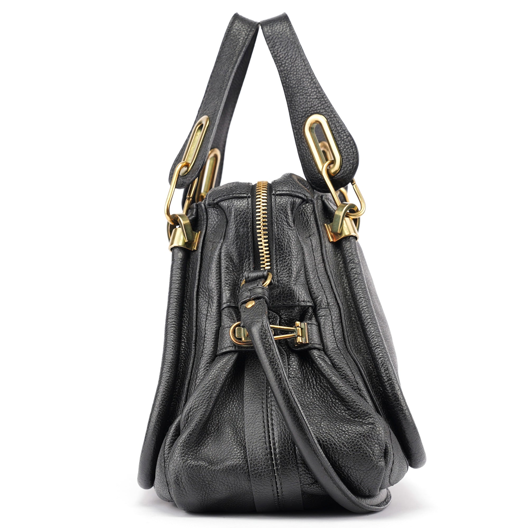 Chloé Black Leather Paraty 2-Way Shoulder Bag