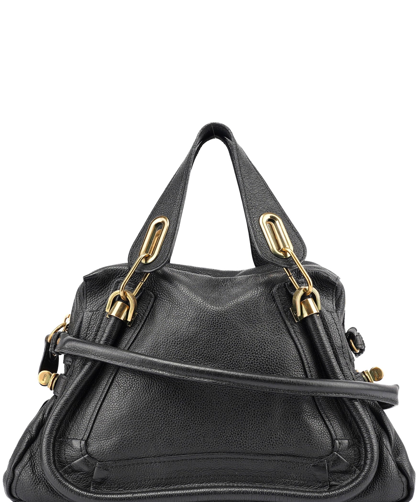 Chloé Black Leather Paraty 2-Way Shoulder Bag