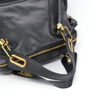 Chloé Black Leather Paraty 2-Way Shoulder Bag