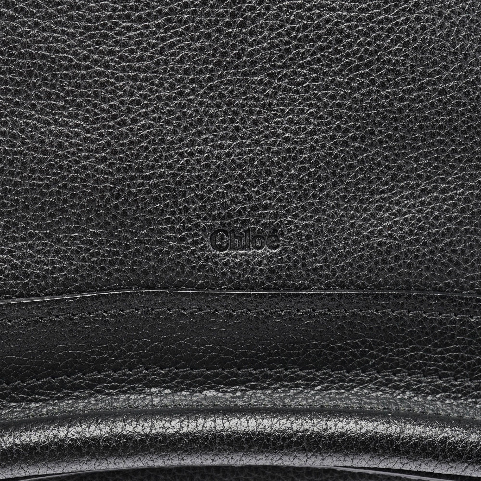 Chloé Black Leather Paraty 2-Way Shoulder Bag