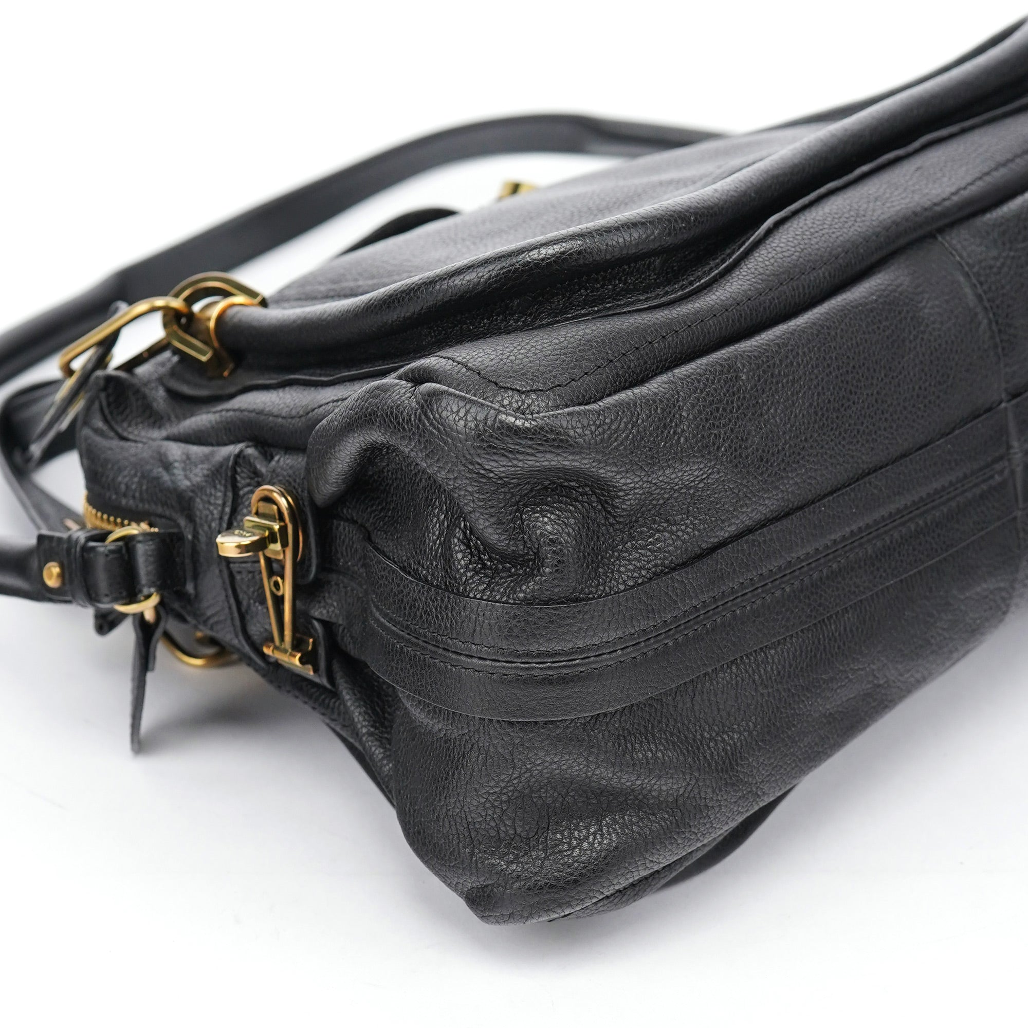 Chloé Black Leather Paraty 2-Way Shoulder Bag