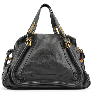 Chloé Black Leather Paraty 2-Way Shoulder Bag
