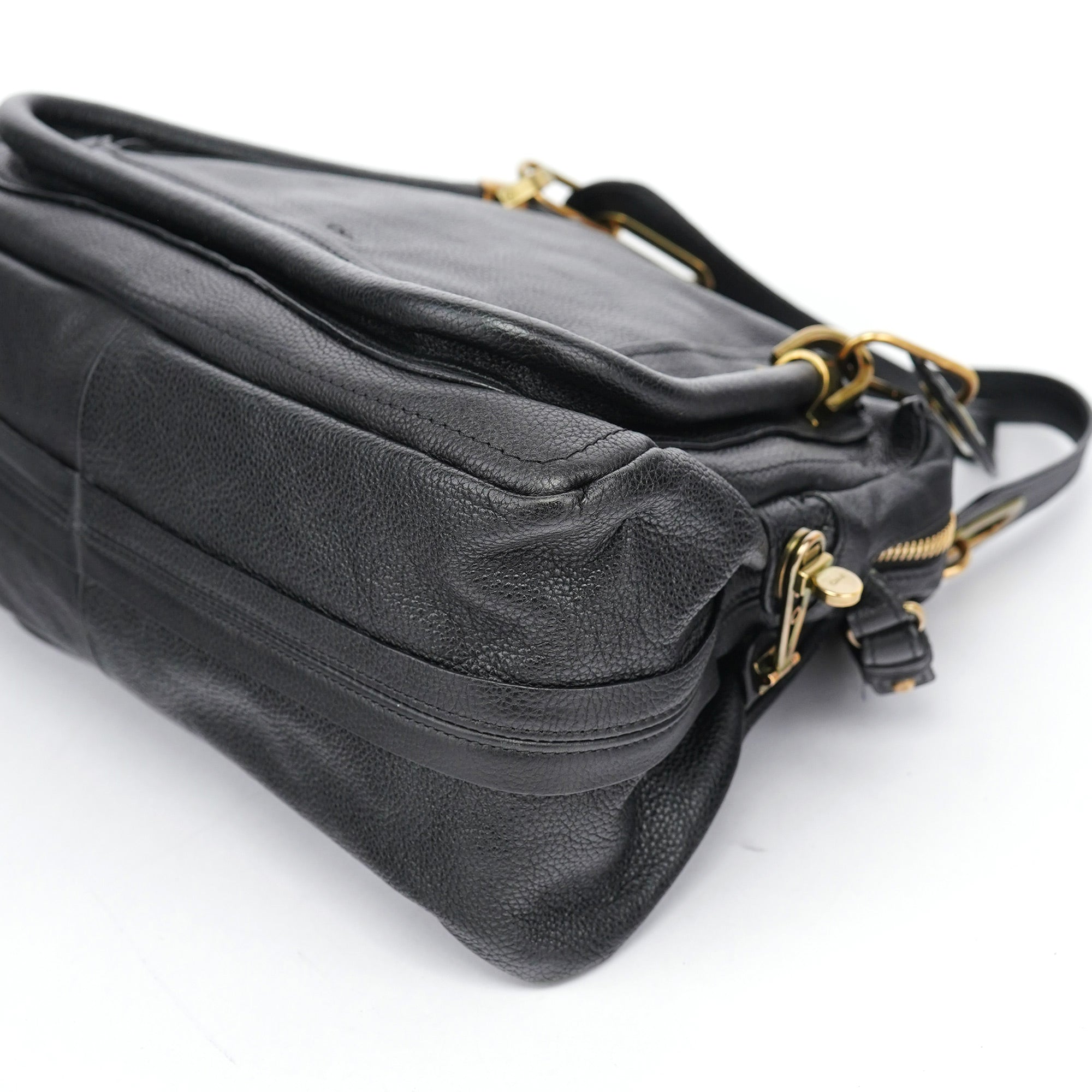 Chloé Black Leather Paraty 2-Way Shoulder Bag