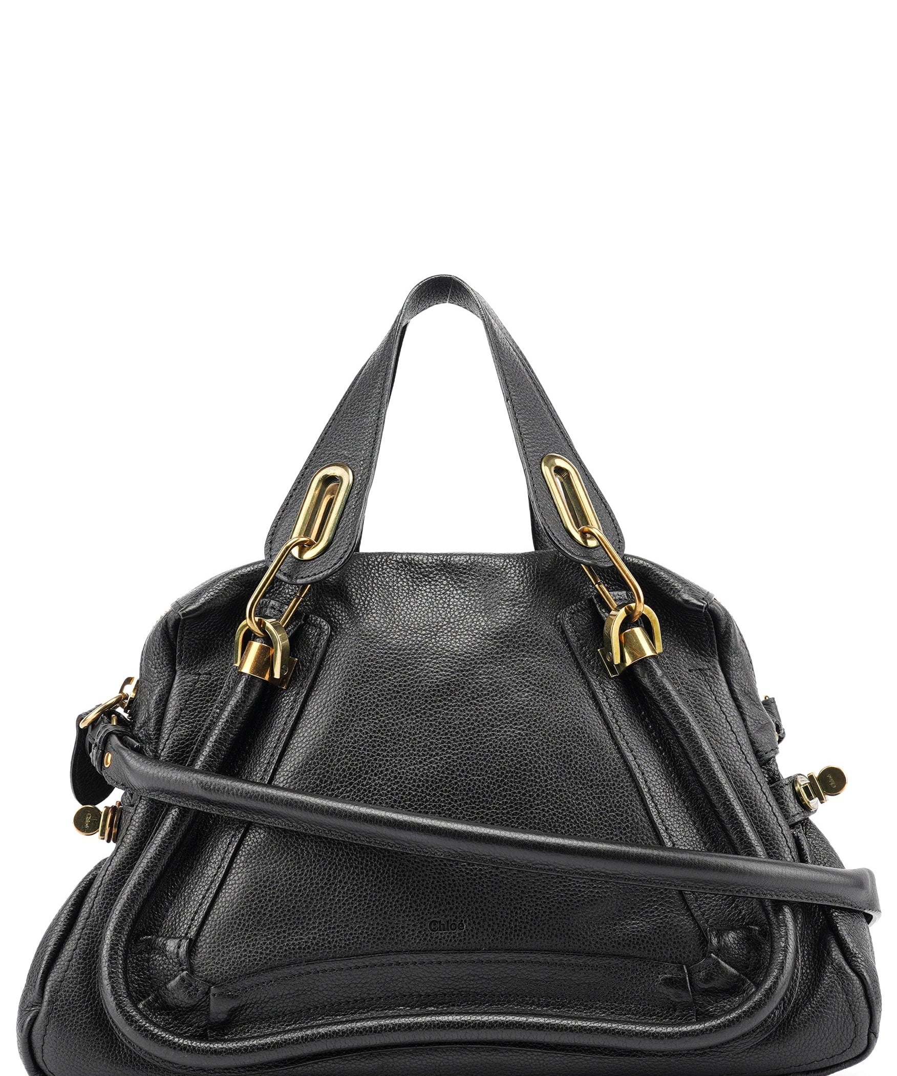 Chloé Black Leather Paraty 2-Way Shoulder Bag