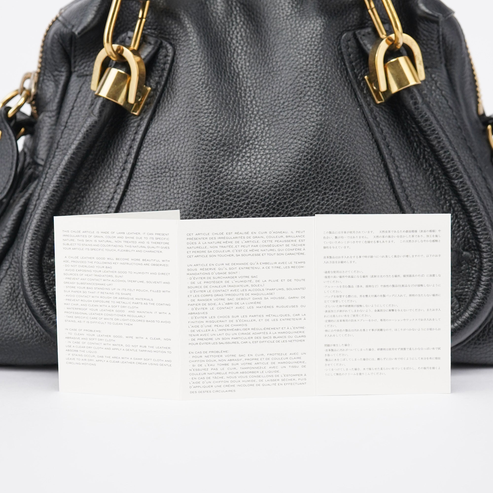 Chloé Black Leather Paraty 2-Way Shoulder Bag
