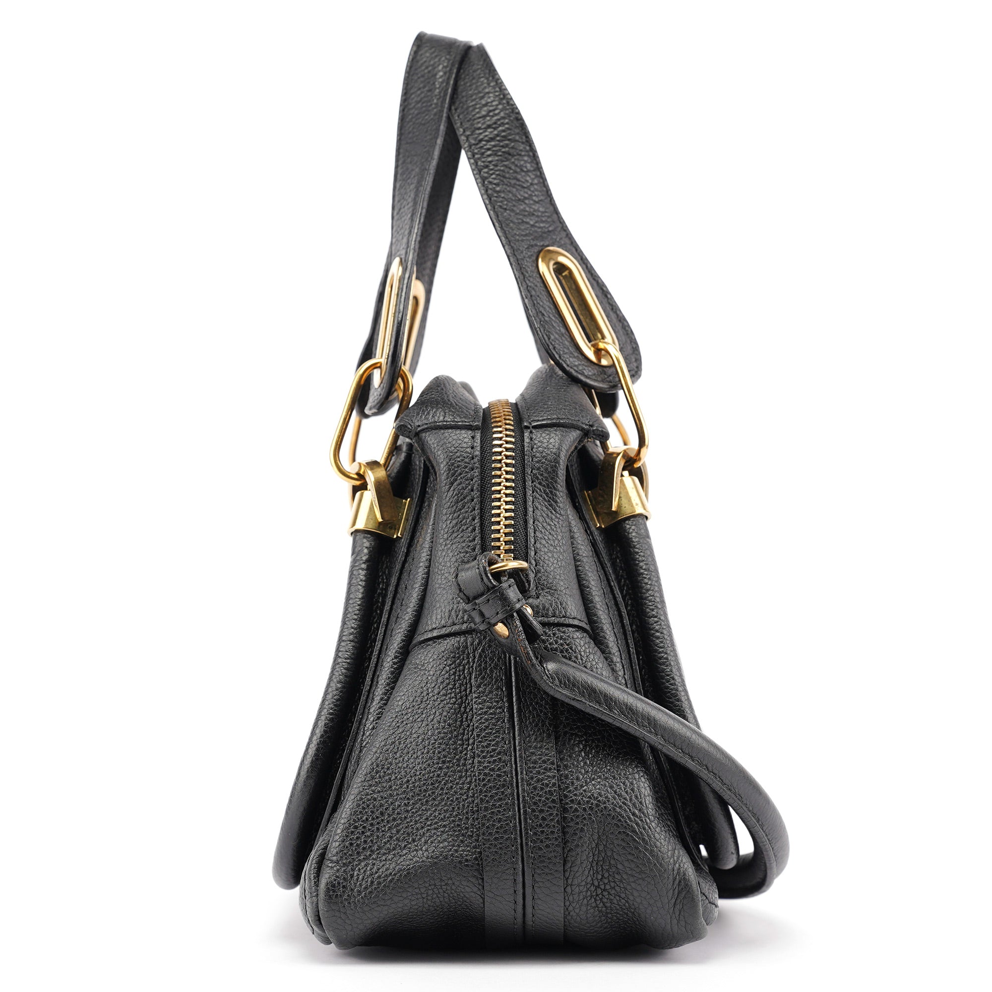Chloé Black Leather Paraty 2-Way Shoulder Bag
