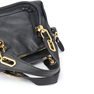 Chloé Black Leather Paraty 2-Way Shoulder Bag