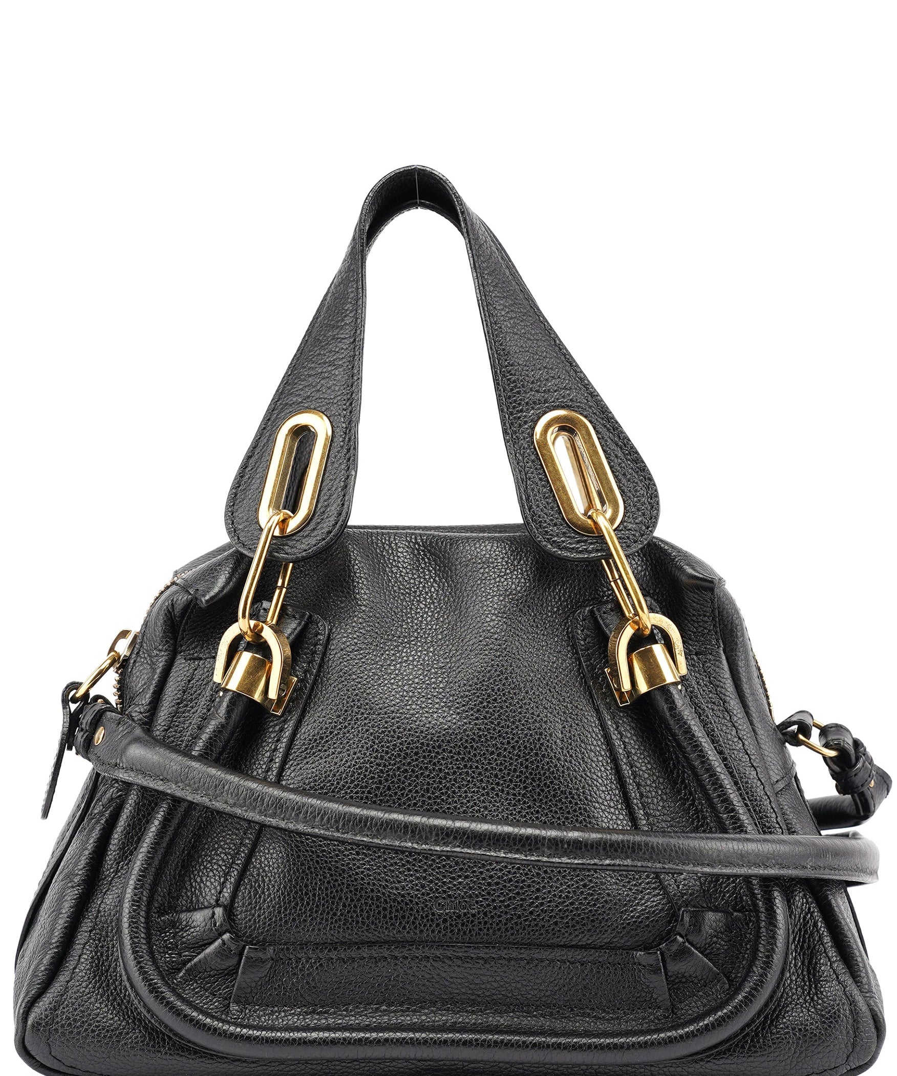 Chloé Black Leather Paraty 2-Way Shoulder Bag