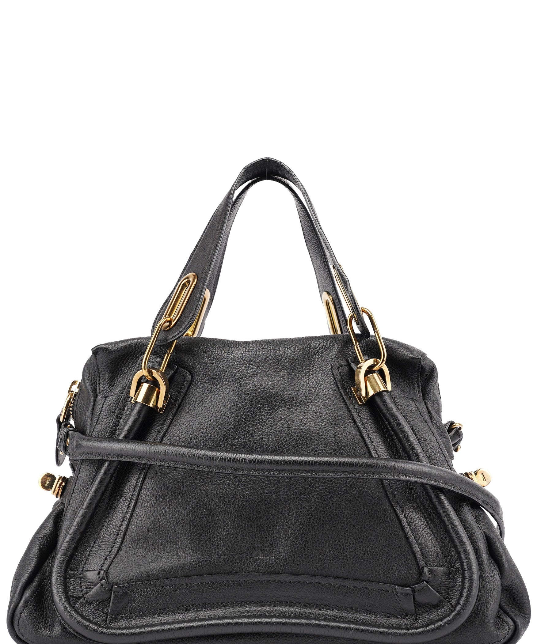 Chloé Black Leather Paraty 2-Way Shoulder Bag