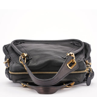 Chloé Black Leather Paraty 2-Way Shoulder Bag