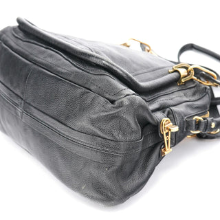 Chloé Black Leather Paraty 2-Way Shoulder Bag