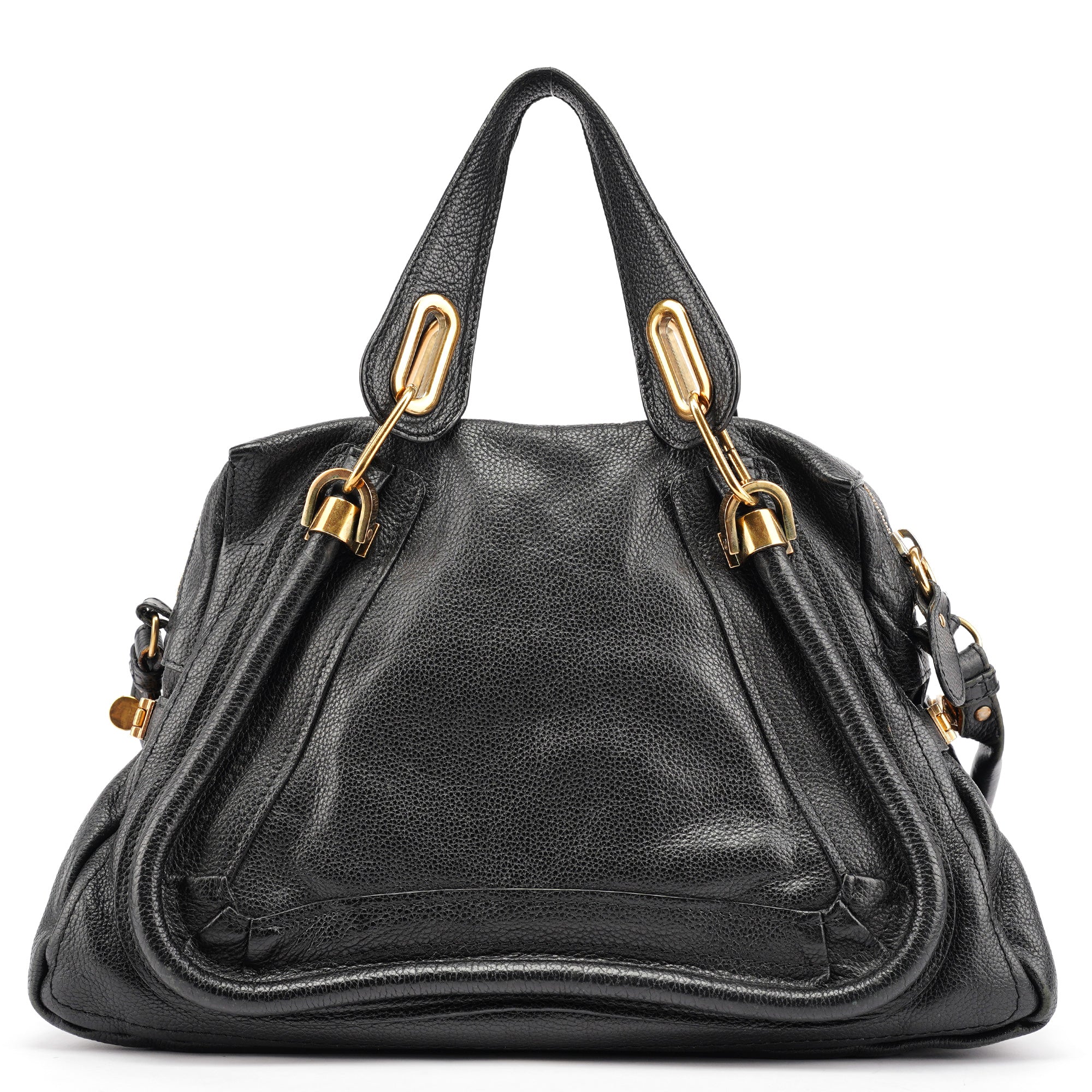 Chloé Black Leather Paraty 2-Way Shoulder Bag