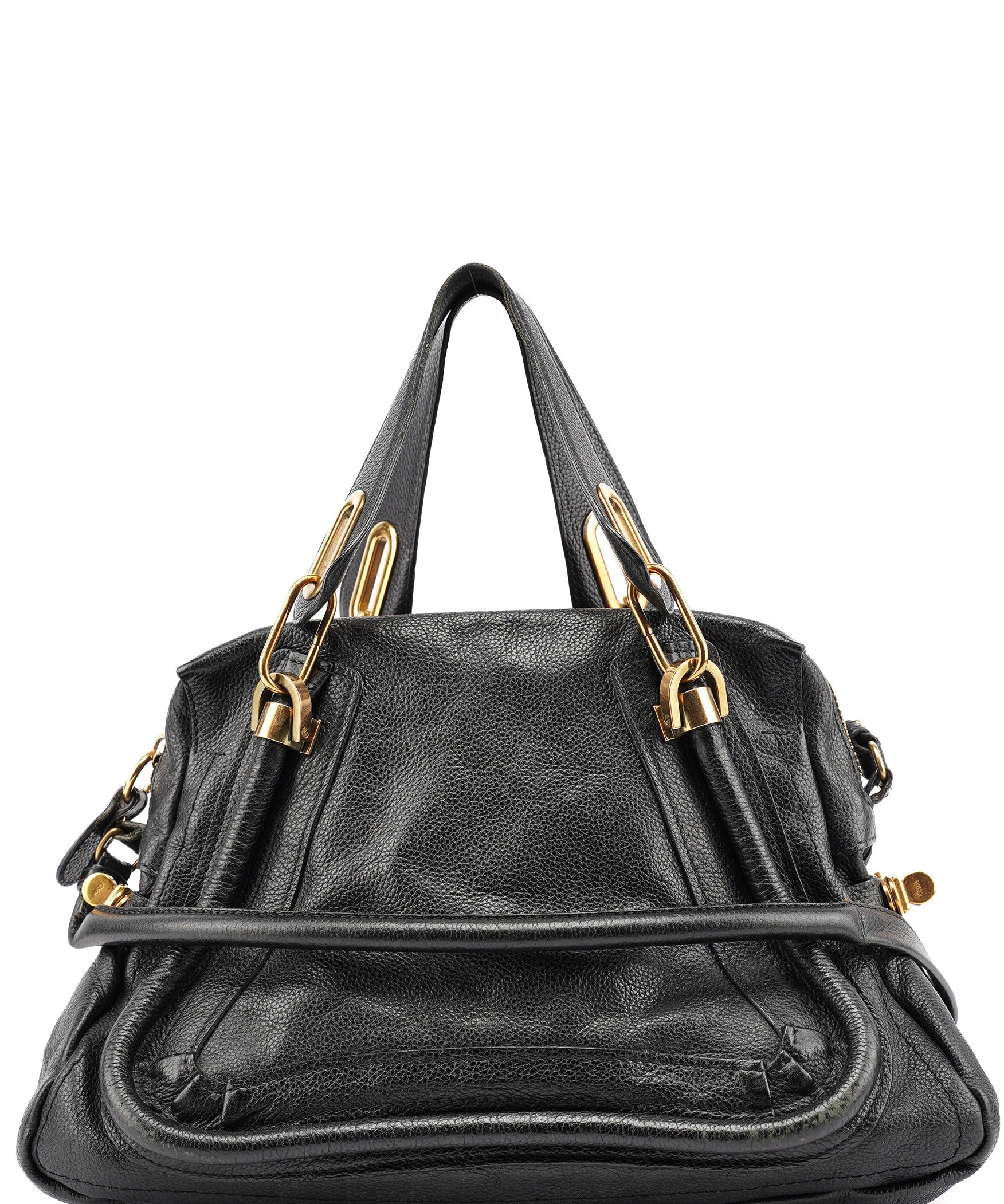 Chloé Black Leather Paraty 2-Way Shoulder Bag
