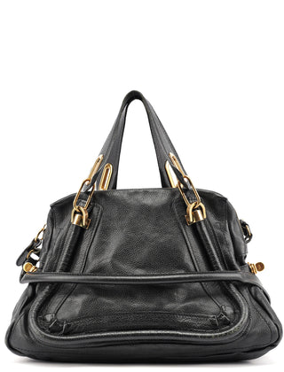 Chloé Black Leather Paraty 2-Way Shoulder Bag