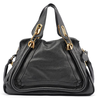 Chloé Black Leather Paraty 2-Way Shoulder Bag