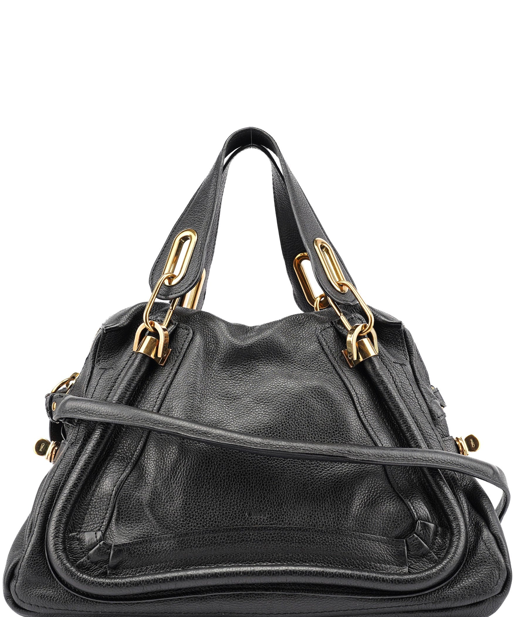 Chloé Black Leather Paraty 2-Way Shoulder Bag