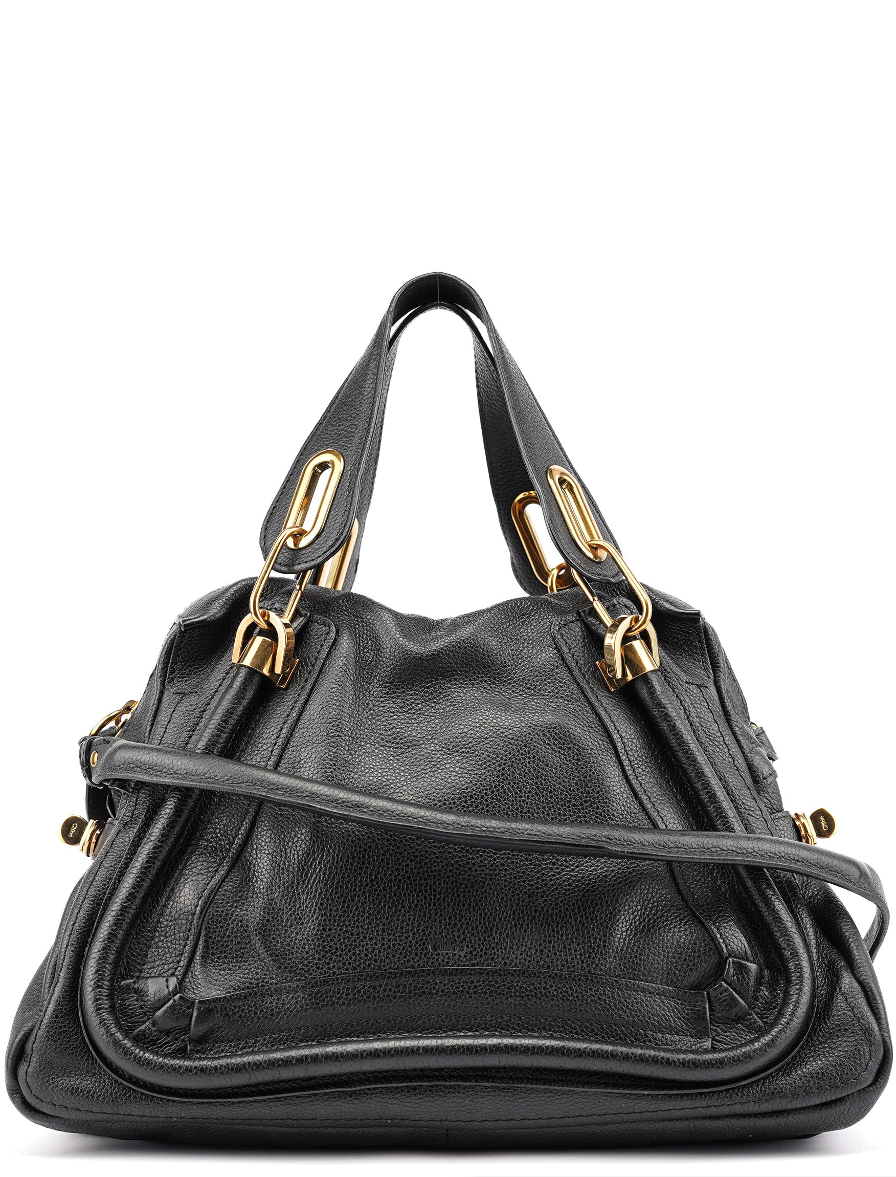 Chloé Black Leather Paraty 2-Way Shoulder Bag