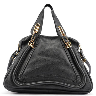 Chloé Black Leather Paraty 2-Way Shoulder Bag