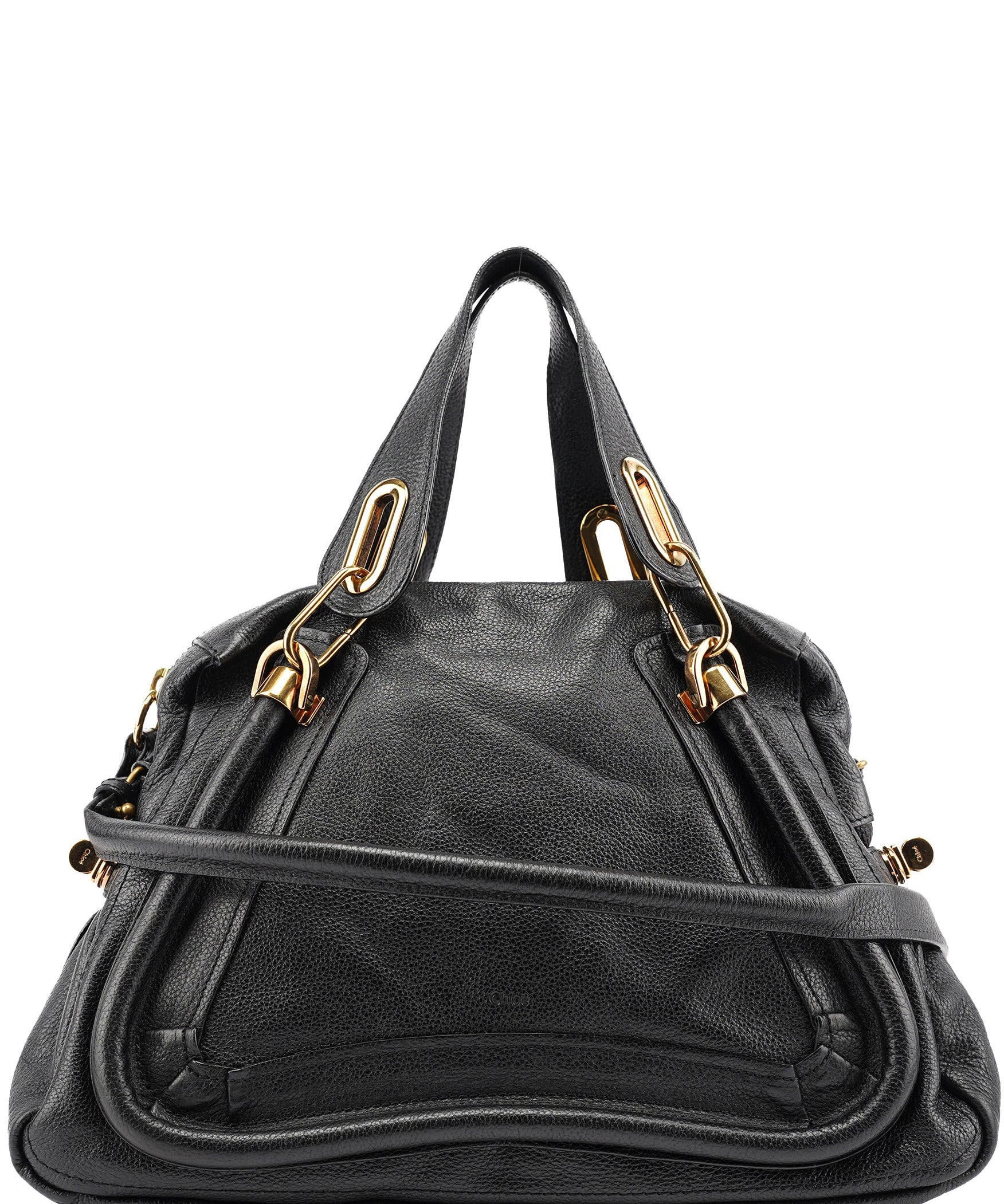 Chloé Black Leather Paraty 2-Way Shoulder Bag
