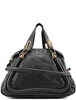Chloé Black Leather Paraty 2-Way Shoulder Bag
