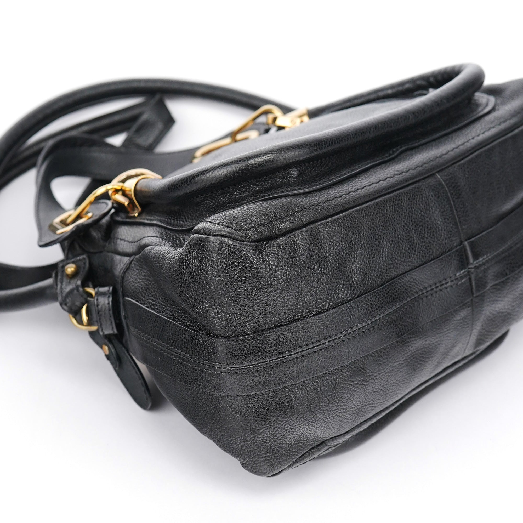 Chloé Paraty 2-Way Schultertasche aus schwarzem Leder