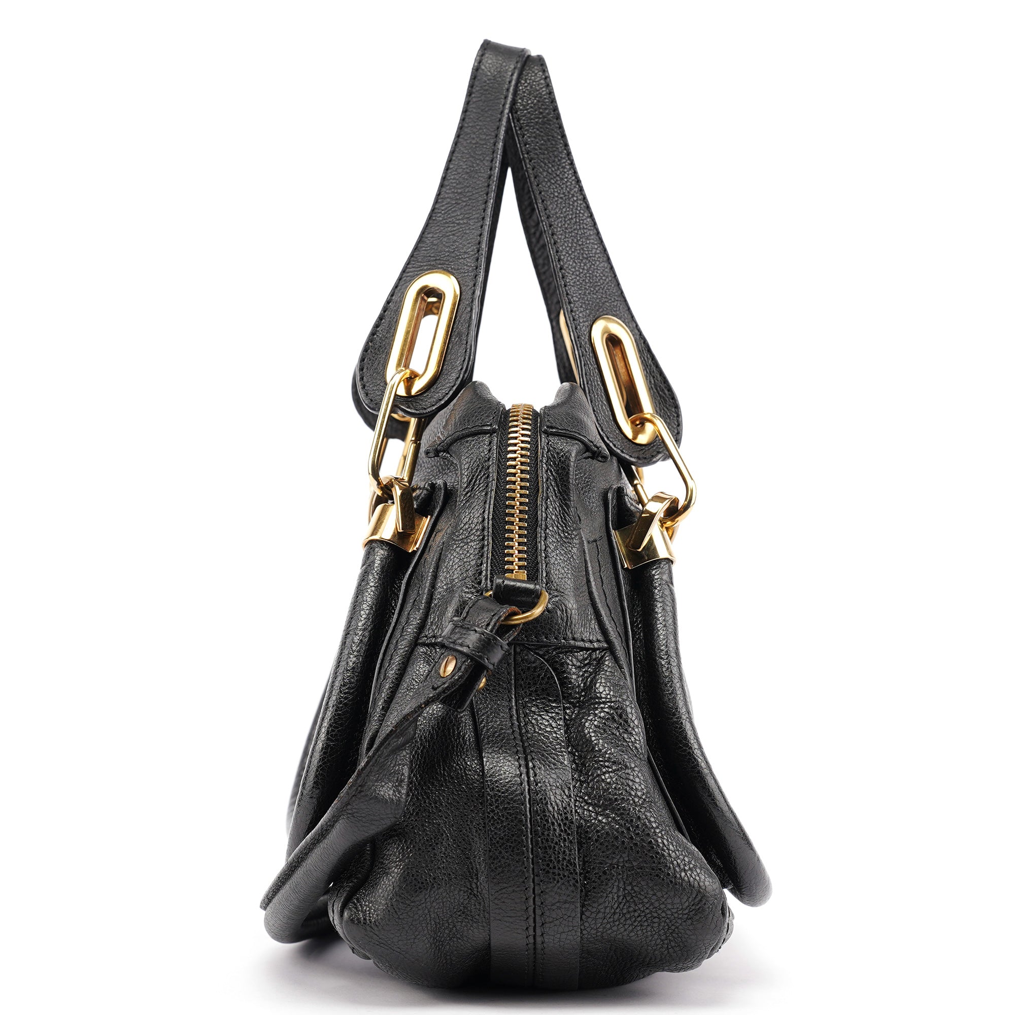 Chloé Paraty 2-Way Schultertasche aus schwarzem Leder